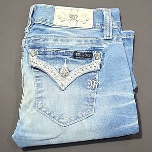 Miss Me Boot Cut Jeans Size 26 - 33 Inseam with Lace Detail
